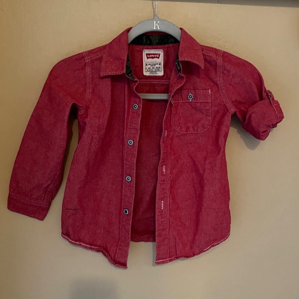 Boys Levi’s Red Chambray Shirt